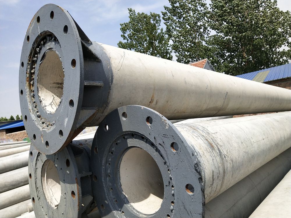 大彎矩帶根部法蘭水泥電線桿圖